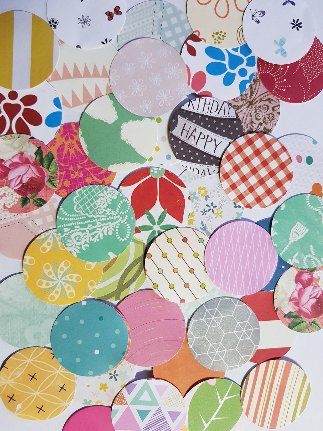Die Cut Circles Cut From Quality Patterned Scrapbooking Paper Pack 50 ...