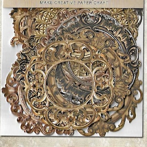 Vintage Retro Ornate Round Frames Journal Ephemera Embellishments Junk Journals Scrapbooking Collage Cardmaking 20pcs