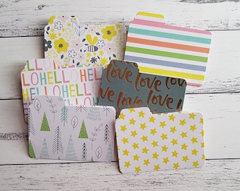 6 pcs Mini File Folders Set for Planners  Scrapbooking Travellers Notebooks Junk Journals