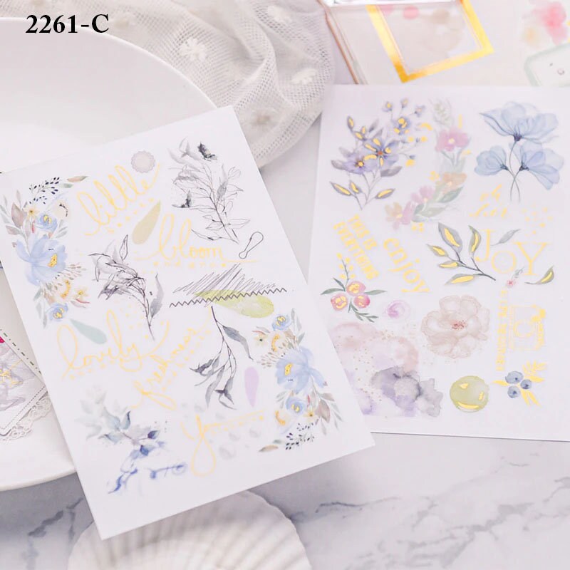 Gold Foil Rub on Transfer Sticker Sheets Rub on Stickers Junk Etsy