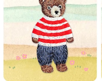 Teddybeer Opstrijkbare naaipatches Opstrijkbare volledig geborduurde patch Applicaties Badge naaien Knutselen Kaarten Dagboeken Plakboeken