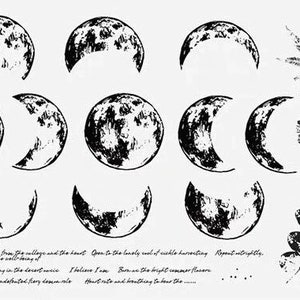 Moon Phases Clear Stamps Astrology Stamps Planner Bullet Journal Moon Eclipse Full Moon Crescent Moon Journaling Card Making Scrapbooks
