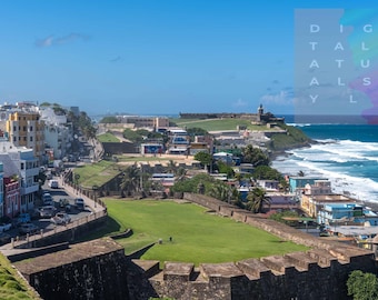 Old San Juan Print: La Perla Ocean View, Caribbean Home Decor (Digital Download)