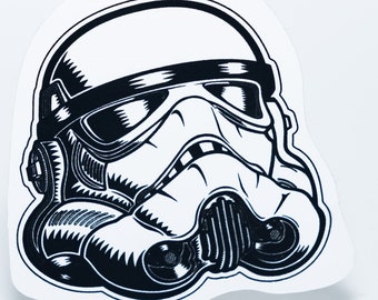 Pegatina de Star Wars con casco de soldado de asalto
