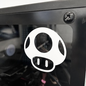 Super Mario Mushroom vinyl decal for car, waterproof vinyl waterbottle sticker, great gift for gamer