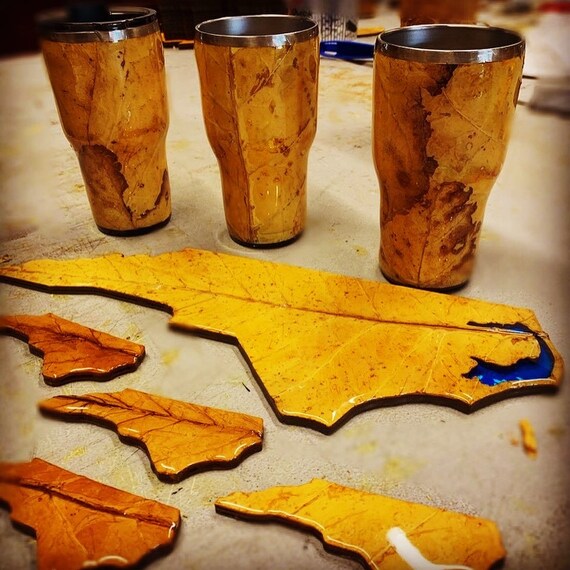 Natural Tobacco Leaf Tumbler 20 Oz Etsy