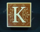 Music box with start stop switch and Special Letter quot K quot inlay, Play your selected song from list, For Someone special Name start with K