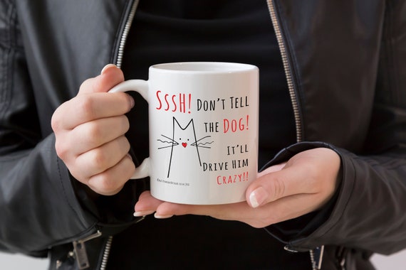 Funny cat mug - cat vs. dog, gift for cat lovers