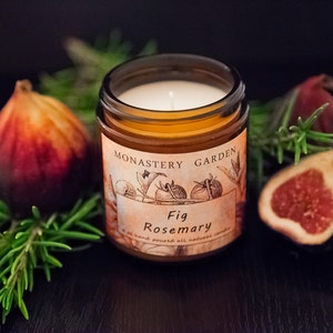 Scented Soy Candle, holiday candle, christmas stocking FIG ROSEMARY image 3