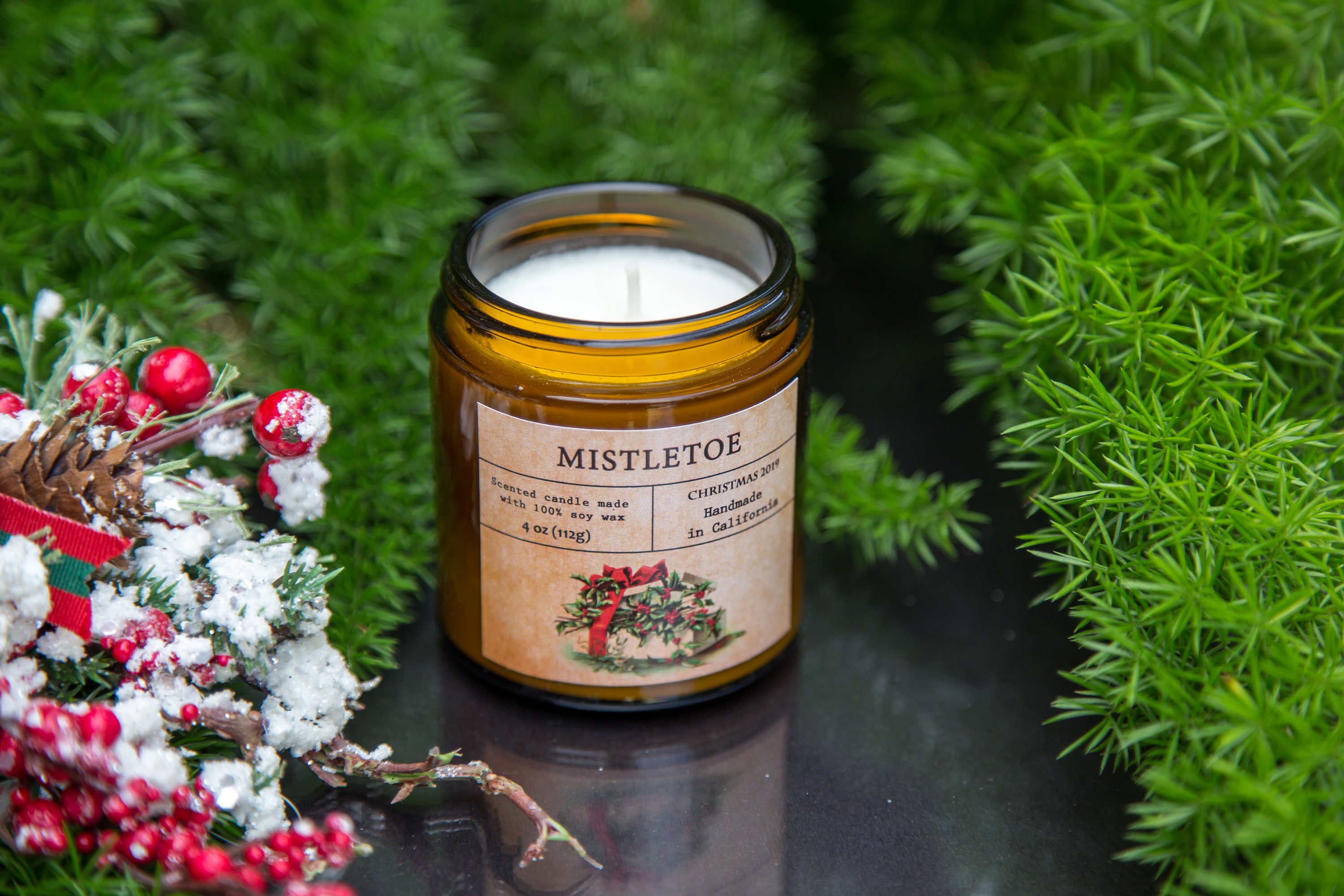 Christmas candles gift scented soy candle MISTLETOE Etsy