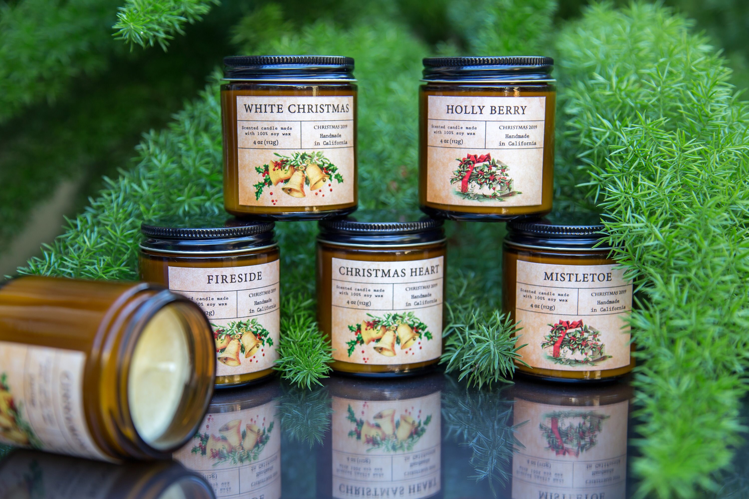 Christmas Candle Gift Set, Handmade Soy Candles, Holiday 6 Pc Gift - Etsy