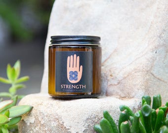 4 oz STRENGTH Scented Yoga Soy Candle, Organic Candle, Natural Candle