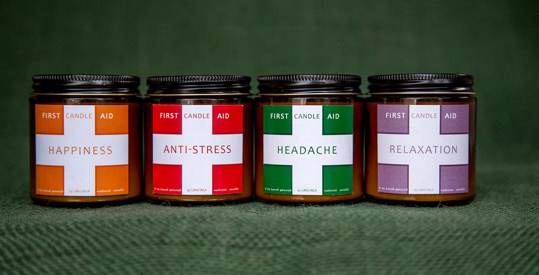 Scented Candles Set, Four Soy Gift Candles, Anti Stress, Relaxation