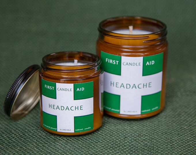 Scented Soy Candle Headache Relief Aromatherapy Essential Etsy