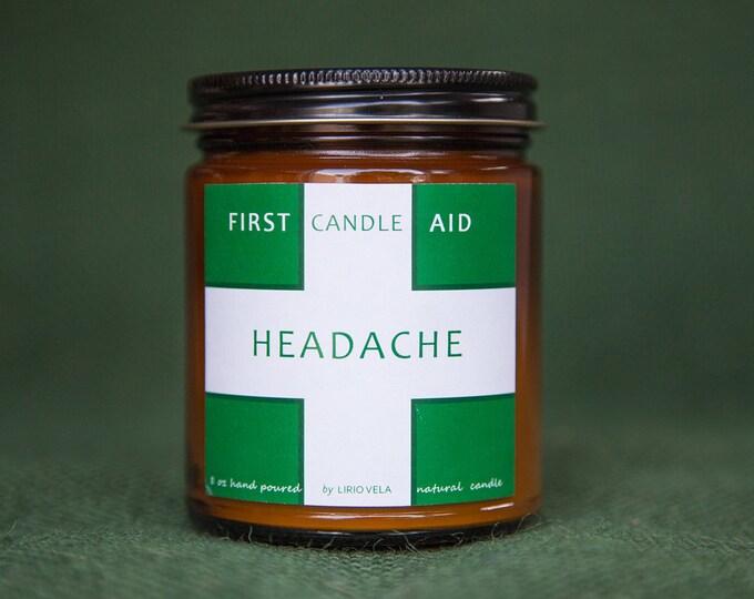 8 Oz HEADACHE Releif Scented Soy Candle Organic Candle Soy Etsy