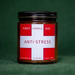 Scented soy candle ANTI-STRESS ,4 oz natural candle, soy candles, amber jar candle image 2