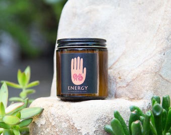 Scented Yoga ENERGY Soy Candle, Organic Candle, Nag Champa, 4 oz, yoga lovers gift