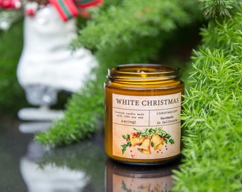 Cadeau bougies de Noël, bougie parfumée au soja NOËL BLANC