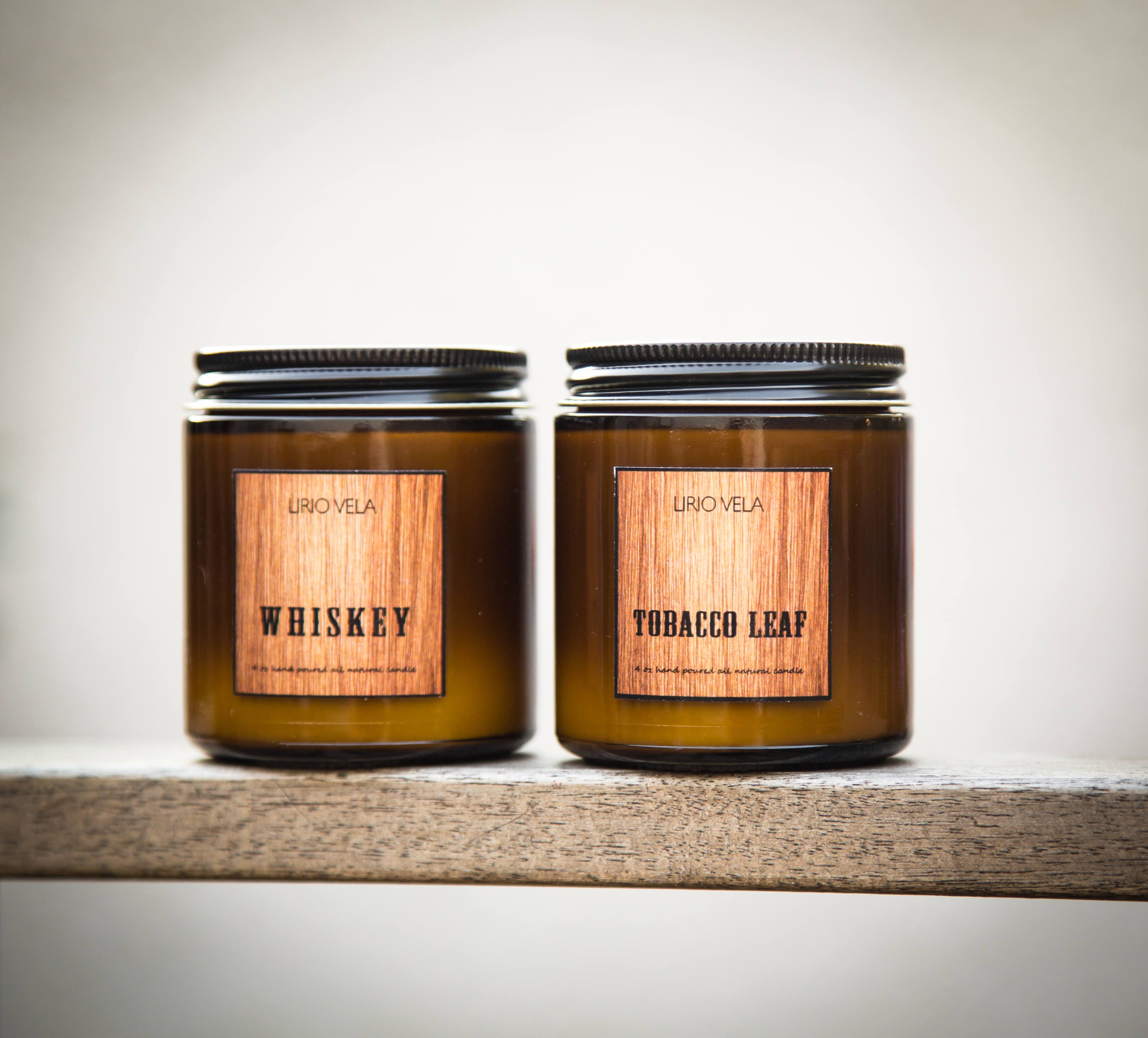 tobacco leaf and amber candle Natural Scented Soy TOBACCO LEAF & AMBER Vegan Candles, 4 Oz, Boyfriend  Gift, Gift for Him