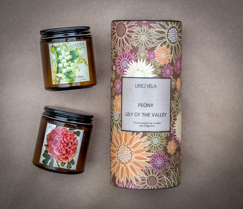 Gift for Mom, Set of Three Hand Poured Scented Soy Candles, Natural Soy ...