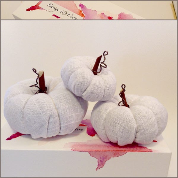 Trio of pumpkins scented with lavender flowers