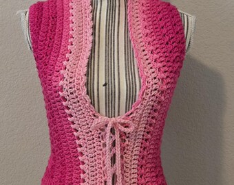 chaleco de crochet, chaleco, hecho a mano, hada, faer, OOAK, hada, duendecillo, elfo, ropa de festival, ropa de playa, bohemio, hippie, cottagecore, mori, orgullo