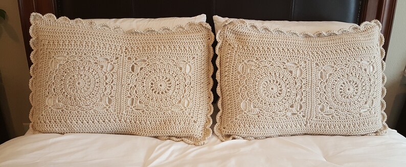 Shabby Chic Shabby Chic Pillow Shams Handmade Crochet Etsy