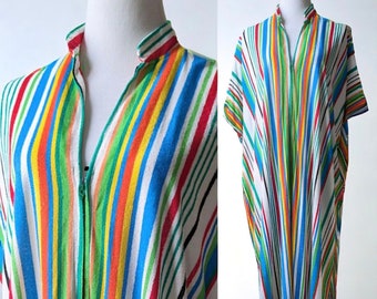 French Terry Striped Caftan Robe