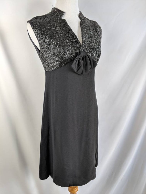 SALE *** Flirty Black Vintage Lurex Cocktail Dres… - image 3