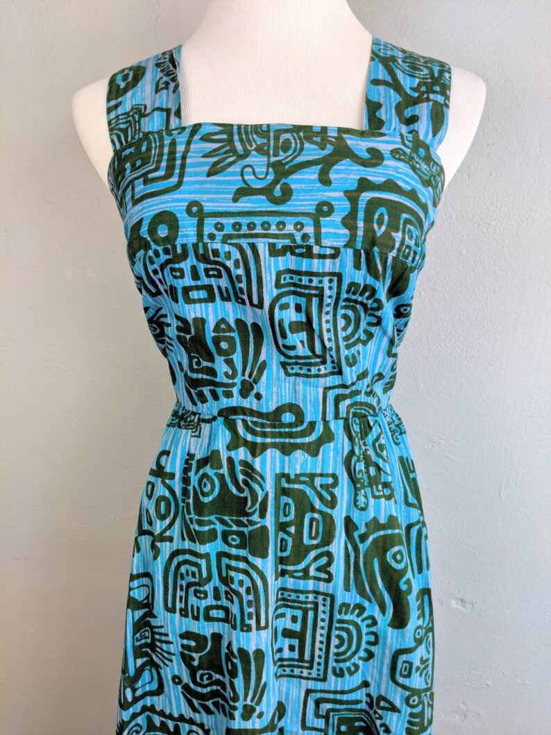 Fab Novelty Tiki Print Sundress with Bolero