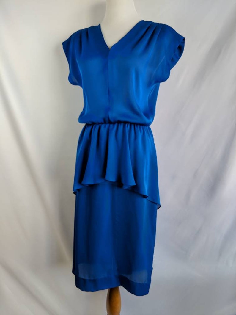 Beautiful Vintage Blue Peplum Dress
