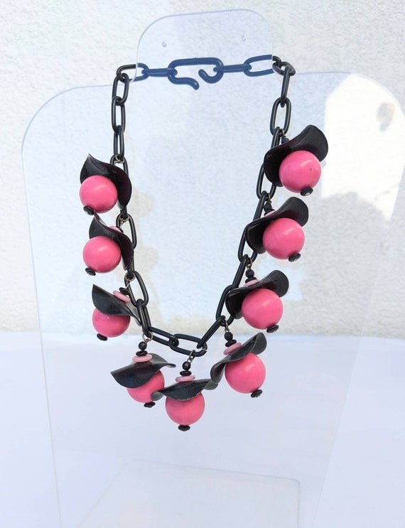 SALE *** Incredible Pink and Black Celluloid 40s … - image 1