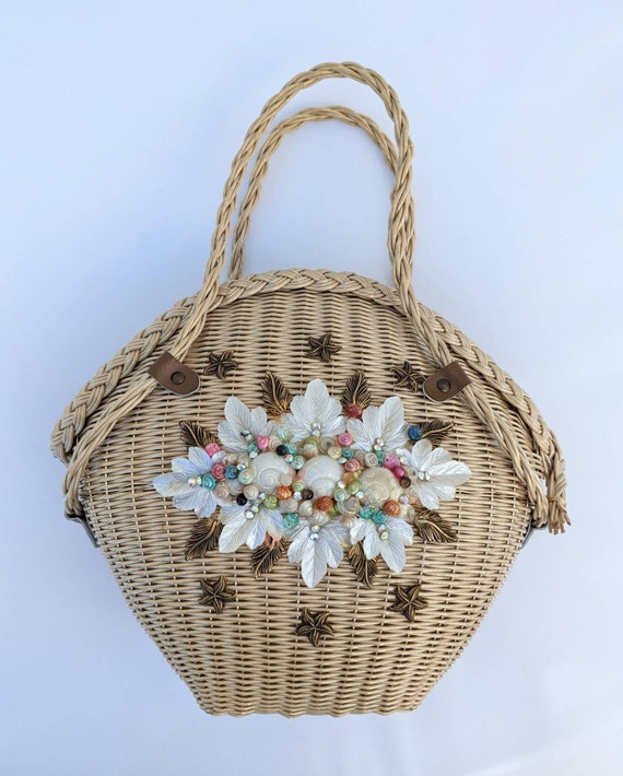 SALE *** Incredible Shell Adorned Vintage Wicker … - image 4