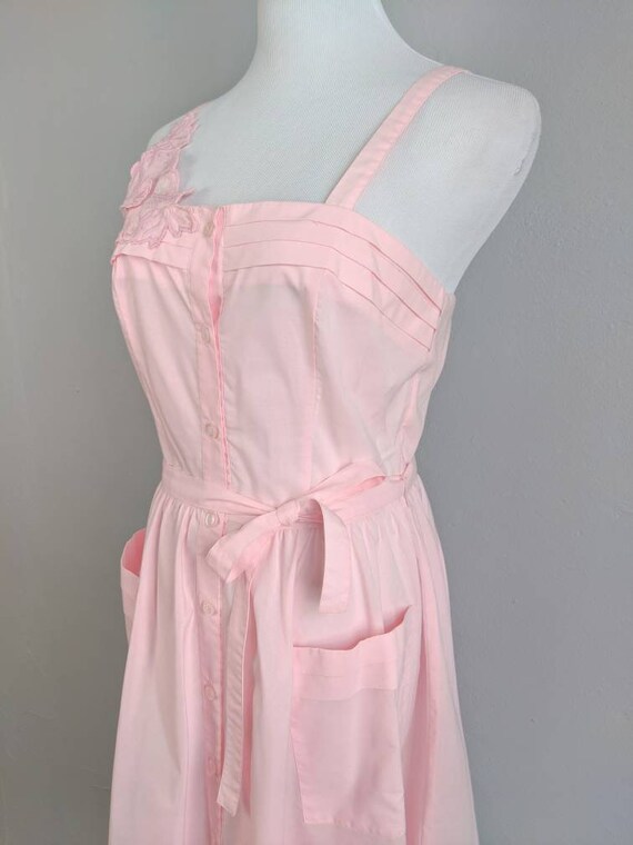 CLEARANCE *** Deadstock Pink Vintage Sundress wit… - image 6