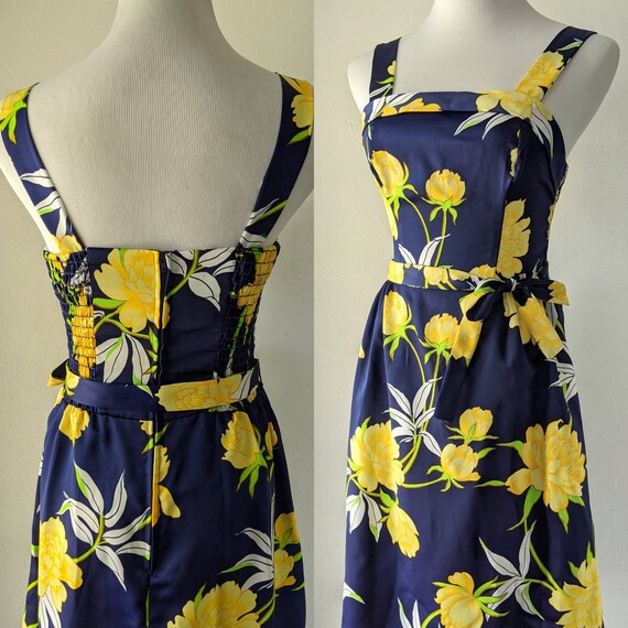 Vintage Pomare Hawaii Blue and Yellow Hawaiian Dre