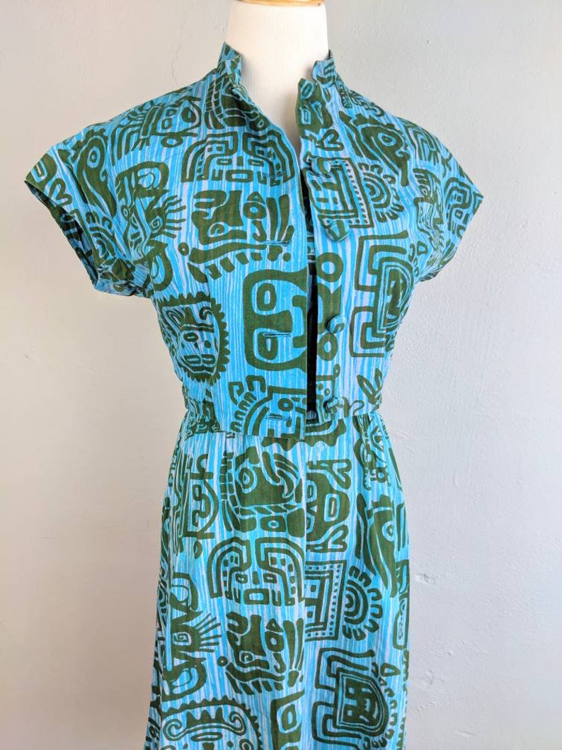 Fab Novelty Tiki Print Sundress with Bolero
