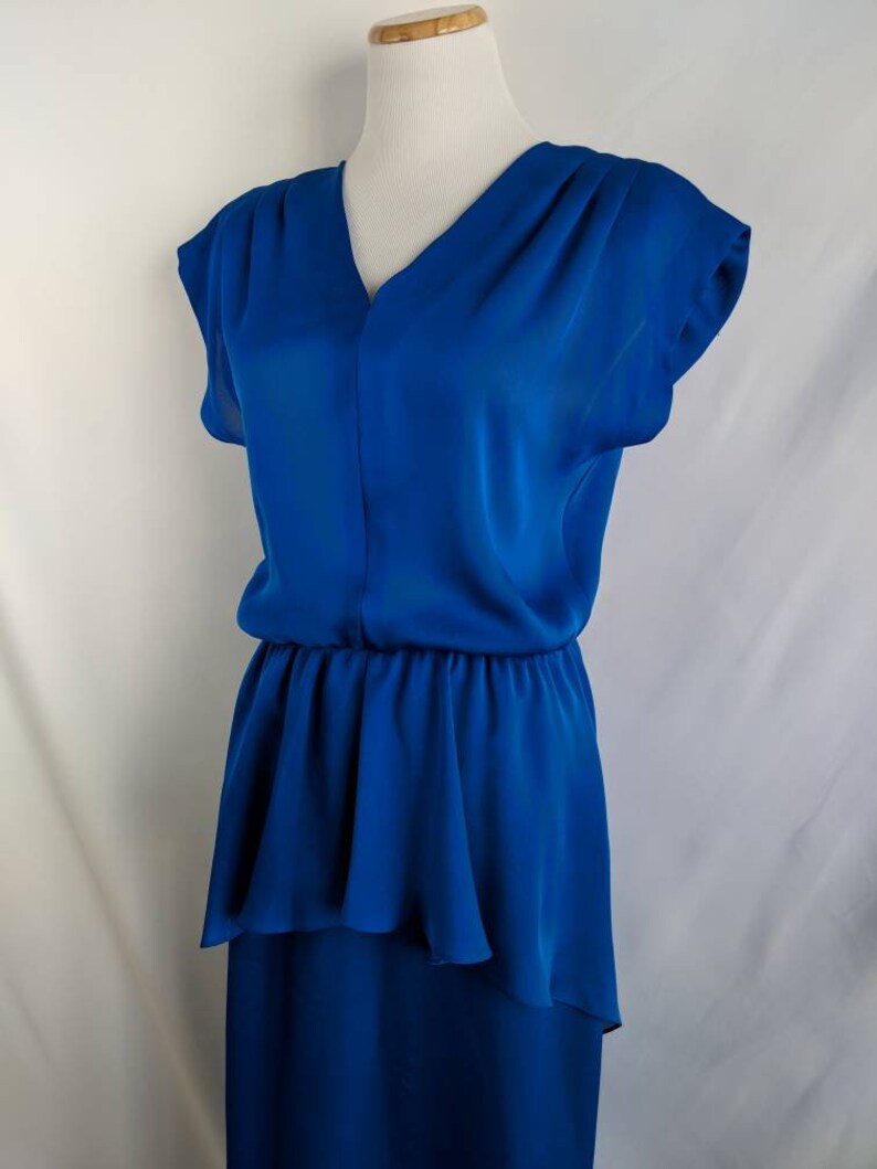 Beautiful Vintage Blue Peplum Dress