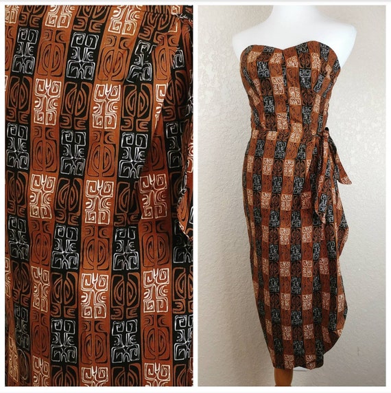 Gorgeous Vintage Lauhala Sarong Hawaiian Dress