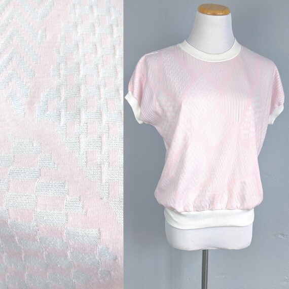 SALE *** Fab 80s does 50s Geometric Banded Top - image 1