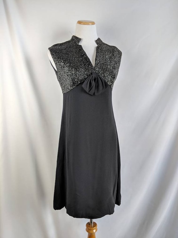 SALE *** Flirty Black Vintage Lurex Cocktail Dres… - image 2