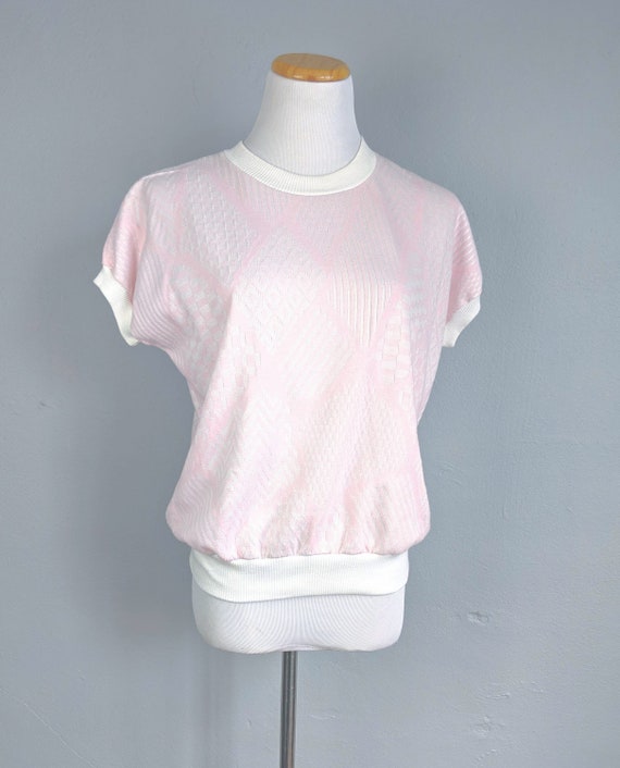 SALE *** Fab 80s does 50s Geometric Banded Top - image 2