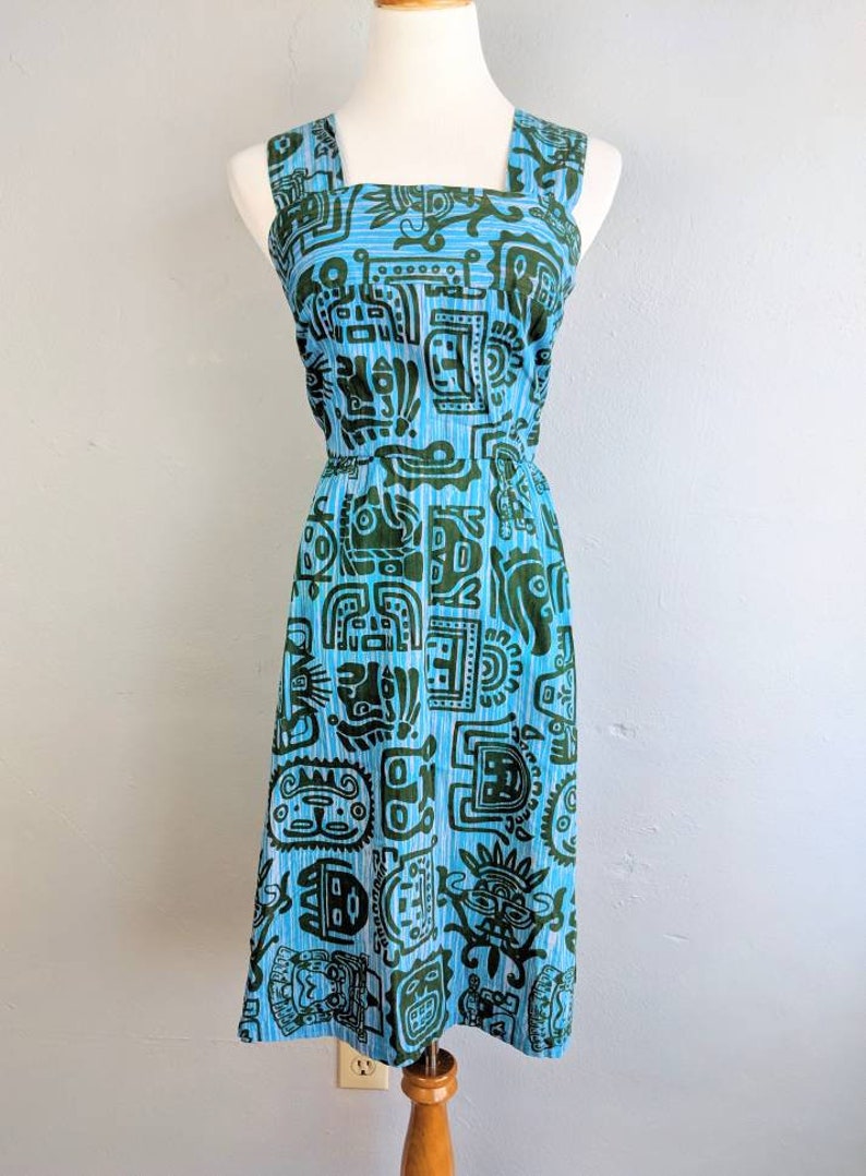 Fab Novelty Tiki Print Sundress with Bolero