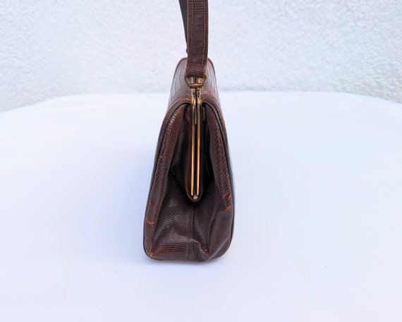 SALE *** Vintage Brown Lizard Handbag Purse - image 2