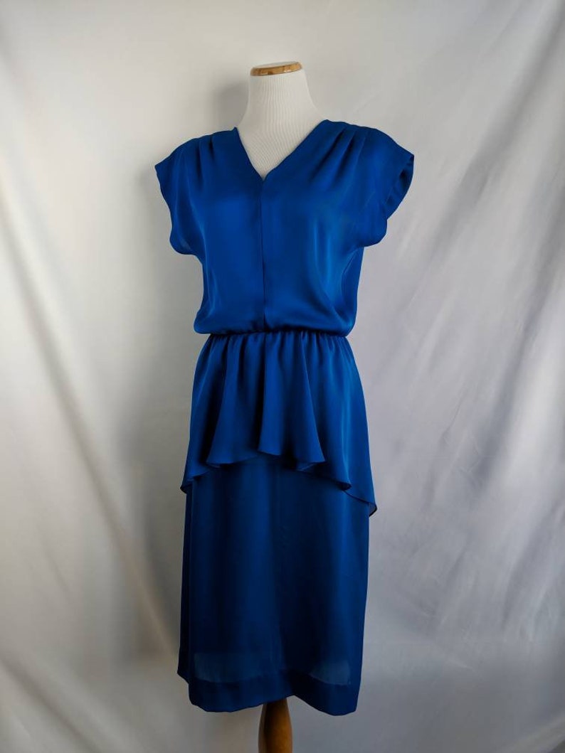 Beautiful Vintage Blue Peplum Dress
