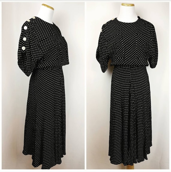 CLEARANCE *** Vintage Maggy London Rayon Black and