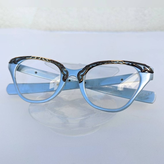 SALE *** Gorgeous Tura Blue Grey Aluminum Eyeglas… - image 1