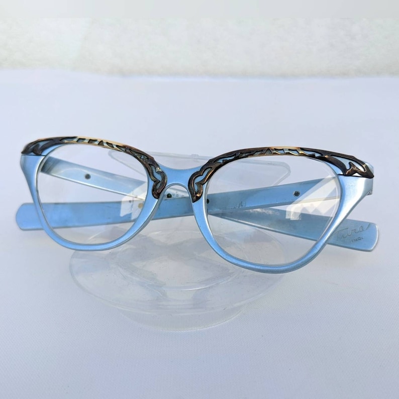 SALE Gorgeous Tura Blue Grey Aluminum Eyeglasses image 1