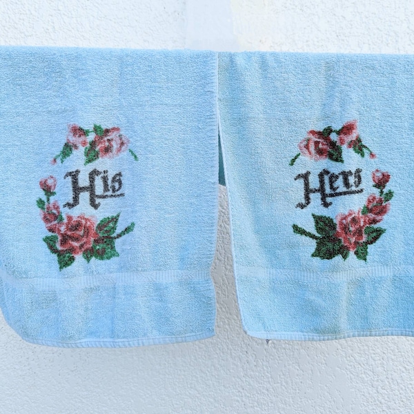 SALE *** Fabulous Vintage His and Hers Hand Towels