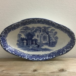 Blue and White Dish, George Jones & Co. Abbey Ware, Timeworn 1930s