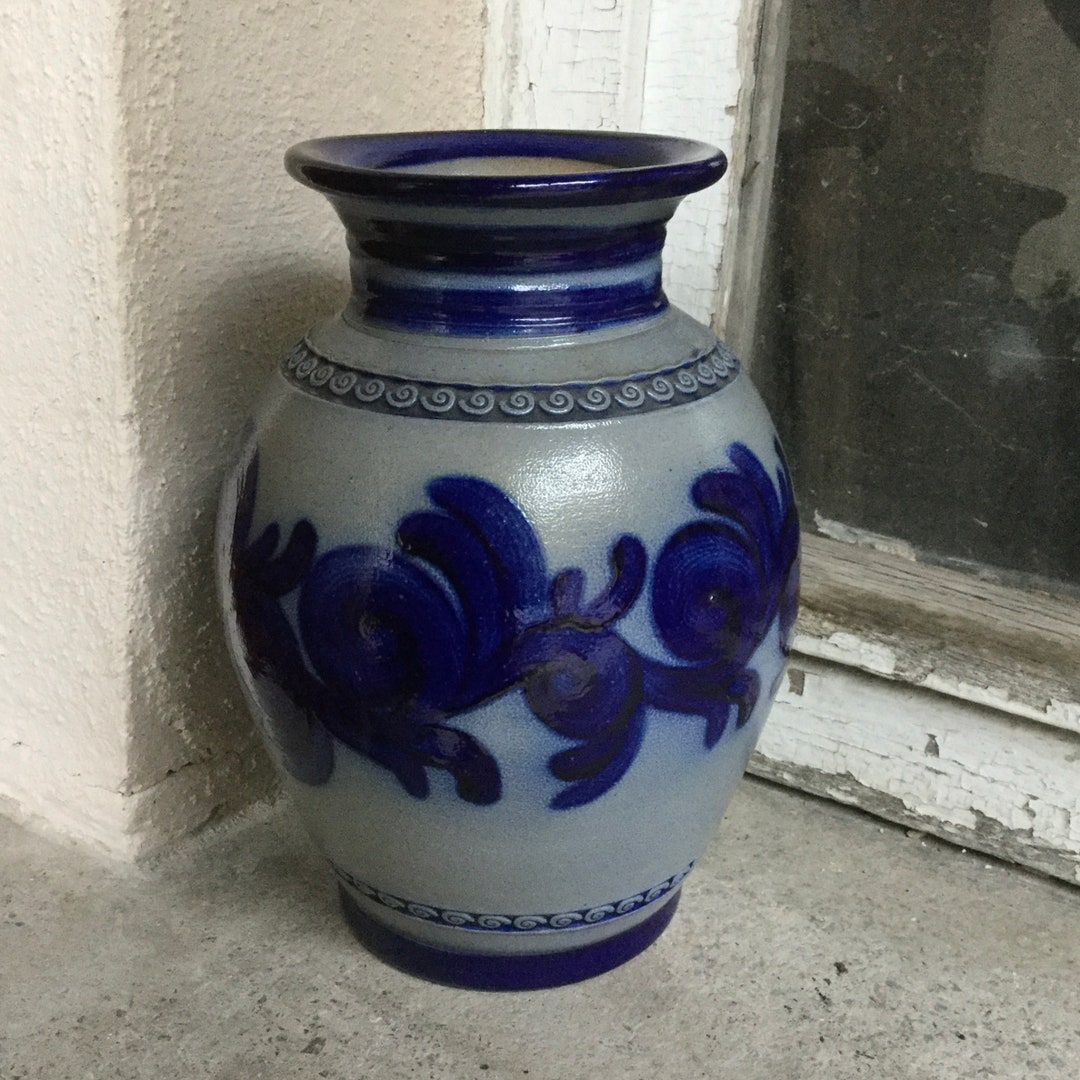 Artisan Stoneware Pottery Vase Hand Thrown Saltglaze - Etsy